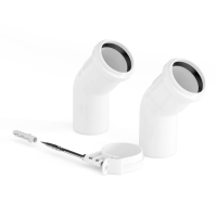 Vaillant 45 Degree White Variable Termination Bends (Pack Of 2)