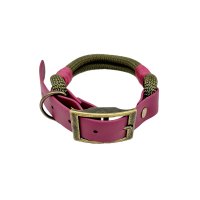Trinkety Paws Country Collection Paracord Biothane Dog Collar Military Green/Burgundy Small 25-35cm 16mm