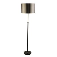 RACHEL FLOOR LAMP BLACK METAL SATIN SILVER AND CHROME SHADE