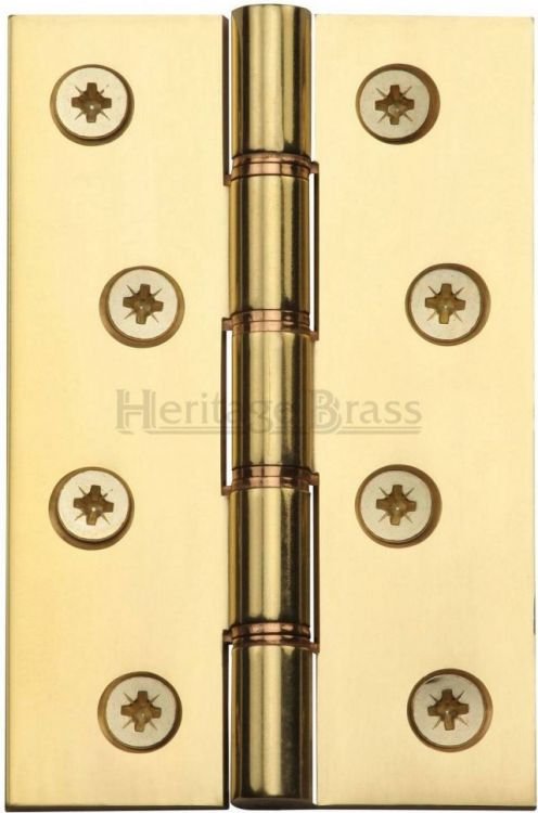 HG99-350-PB - Heritage Brass Hinge Brass With Phosphor Washers 4 x 2 5/8 Polished Brass Finish