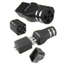 400 Hertz 6 Pole Detachable Front Socket 115 to 200 Volt AC. For Composite Cable 4x70 Max Diameter 52mm