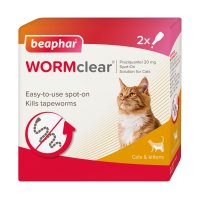 Beaphar WORMclear Cat Spot on 2 Pipettes - SINGLE