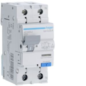 Hager 20A B Curve 30mA Type A RCBO AD920J