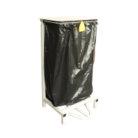 Standard Pedal Operated Bin, White, Waste Sack Holder