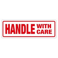 Handle with Care Labels - Red / White