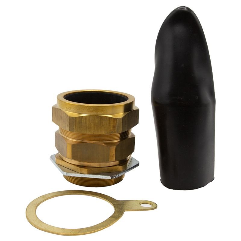 Wiska M75S Brass Cable Gland Kit With Brass Locknut And Black Shroud OD 66.0 -70.0mm (Pack Of 1) CW75S-1PK