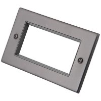 Gunmetal Grey 2 Gang 4 Module Euro Plate 6011-322
