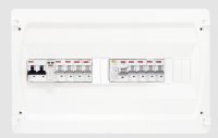 SURFACE 1 ROW 18 MOD MAIN MCB 8 WAY RCCB & 2 X RCBO SURGE
