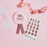 Rose Gold Customisable Birthday Badge
