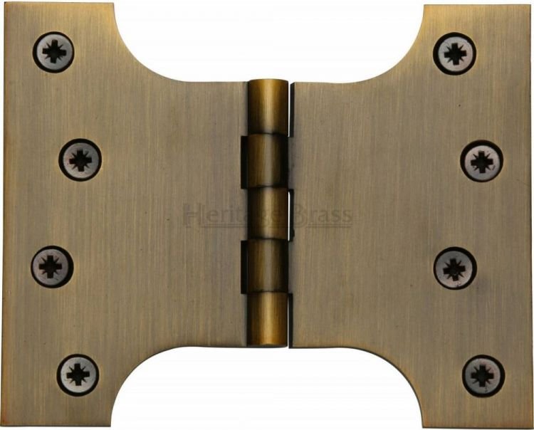 HG99-390-AT - Heritage Brass Parliament Hinge Brass 4 x 3  x  5 Antique Brass Finish