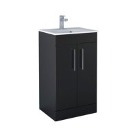 Tucker French Bucks 500mm Floor Standing Two Door Basin Unit Matt Black