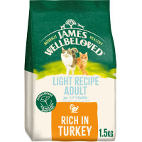 James Wellbeloved Adult Cat Light Recipe Rich in Turkey Dry Food 1.5kg DL14B