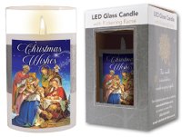 LED Candle/Glass Jar/Timer/Nativity (86766)