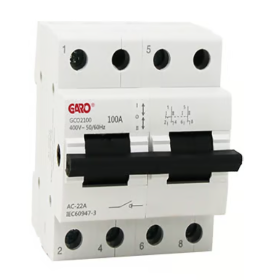 Garo 100A 2P Din Rail Changeover Switch GCO2100
