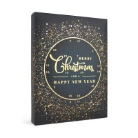 Glitter Christmas circle design empty advent - 24 choc 192 x 32.5 x 252mm x 10pcs