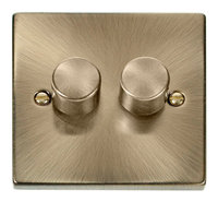 Click Deco Victorian Antique Brass 2 Gang 2 Way Dimmer | LV0101.0012