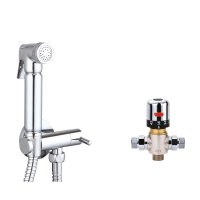 JaxiKit Luxury Chrome Bidet Set With Exposed Thermostatic Valve