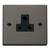 Deco Black Nickel 1 Gang 5A Round Pin Socket
