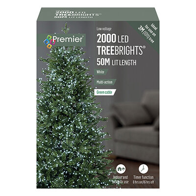 Premier 2000 LED Multi-Action Treebrights with Timer - White