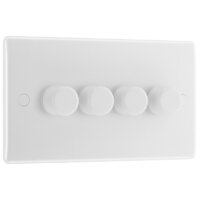 NEXUS WHITE 4 GANG INTELLIGENT TRAILING EDGE DIMMER SWITCH 2 WAY 200W OR 10 LED LAMPS