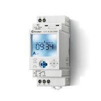 12.A1.8.230.0000 - Finder 12 Series Digital Time Switch 110-230V AC/DC 1 Channel Din Rail Mount NFC