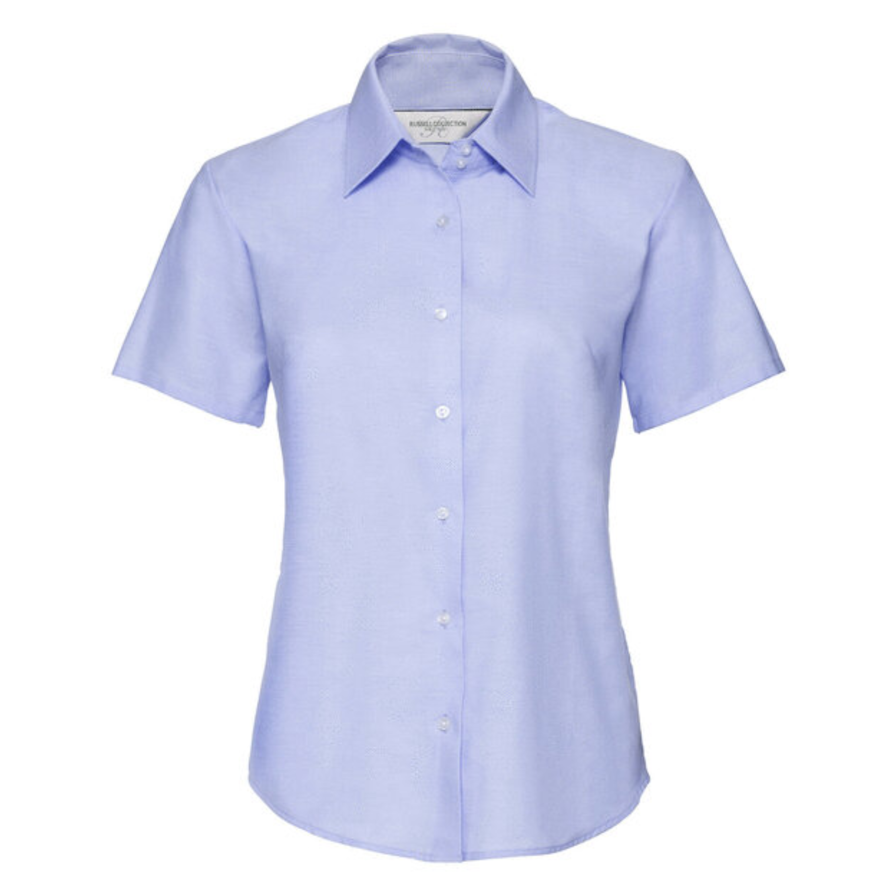Russell Ladies Short Sleeve Tailored Oxford Shirt, Oxford Blue