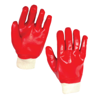 BODYTECH RED FULL DIP PVC KNIT WRIST, PAIR