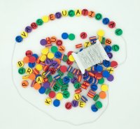 Foam Lacing Coloured Letter Beads (500 pieces)