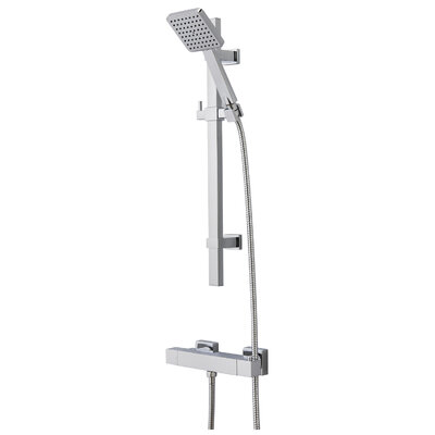 Laidon Single Square Outlet Bar Shower C/W Fixing Brackets Chrome 13006P