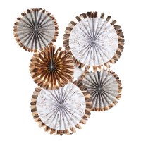 Rose Gold Fan Decoration - Pack of 5