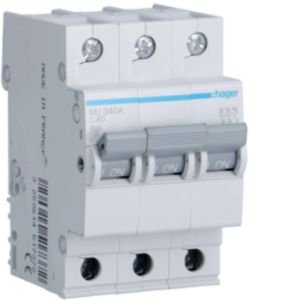 Hager 40A 3P C Curve 6kA MCB MU340A
