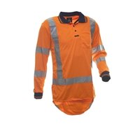 801189 Polo Shirt, LS, Orange With Tape, TTMC