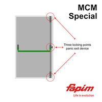3 POINT PANIC BOLT SET T/S ALUMINIUM MCM