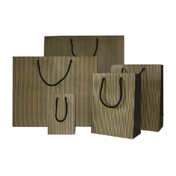 170gsm white kraft black and gold bag "striped" jjotoole
