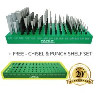 90Pc Flat Chisel & Punch Shelf Set