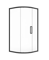 ASPECT 8MM FRAMED SINGLE DOOR QUADRANT 900X2000 MATT BLACK