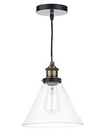 Ray 1 Light Pendant, Antique Brass Clear | LV1802.0086