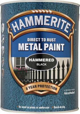 Hammerite Metal Paint Hammered Black 5L 5084796