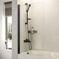 Tucker French Square Rise + Fall Bathscreen (Reversible) Black