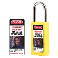Master Lock Photo identification labels for no. 411 Zenex™ thermoplastic safety padlocks