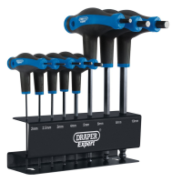 Draper, Expert Soft Grip Metric Hex & Ball End T-Handle Key Set 8pcs/Set