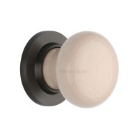 8010-MB - Cream Crackle Knob With Matt Bronze Base