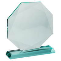 22cm Octagon Glass Plaque (Satin Box)