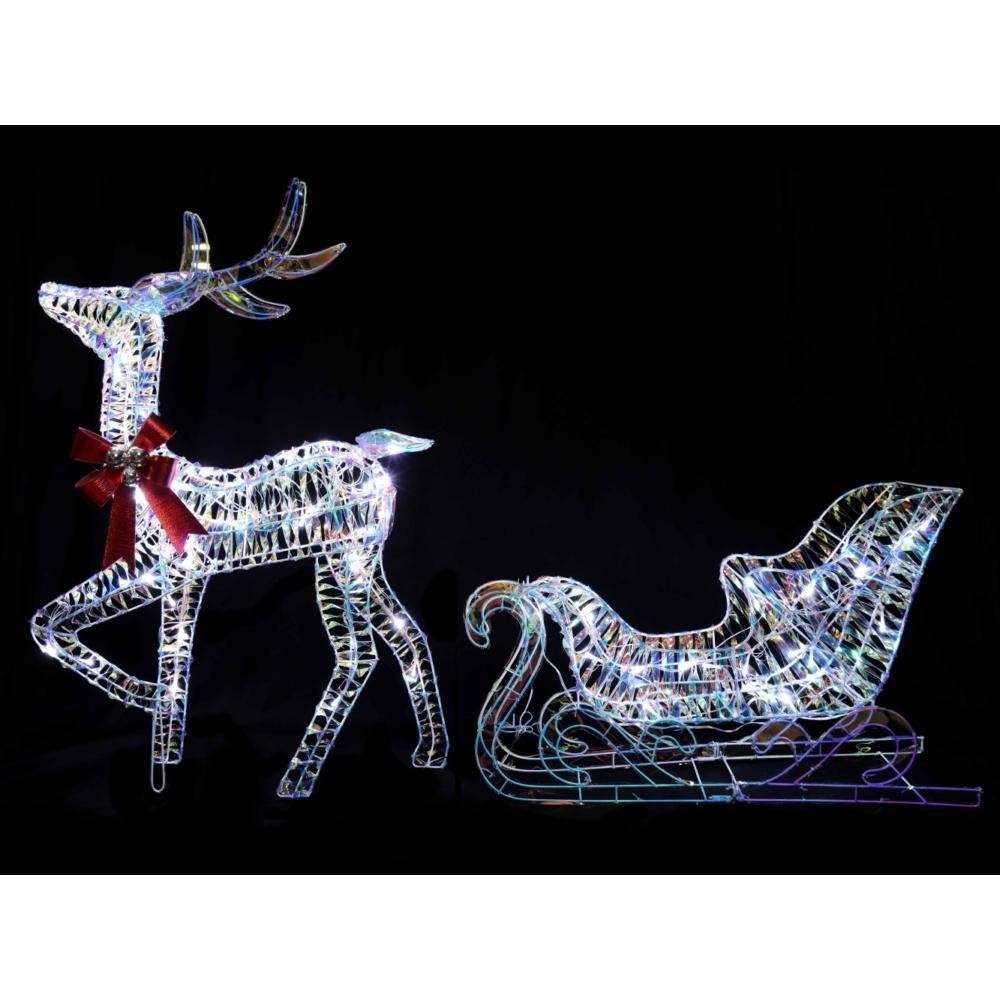 LED-Iridescent-Reindeer-&-Sleigh-85-cm
