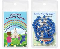 Wood Corded Rosary/Dark Blue   (60161)