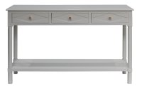 Neutral White 3 Drawer 1 Shelf Console Table 120x33x75cm