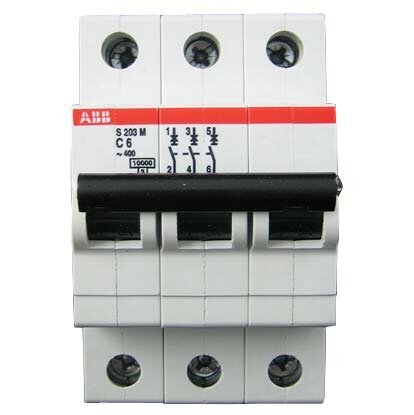 2CDS273001R0104 ABB S203M-C10A Three Pole Type C MCB