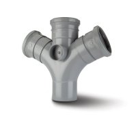 POLYPIPE SU422 GREY DOUBLE BRANCH 112DG 110mm SOIL