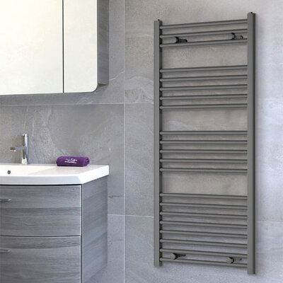 Luca anthracite towel rail straight 1200mm