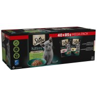 Sheba Cat Pouch KITTEN Mixed Selection in Gravy 85g MEGA 40pk x 1
